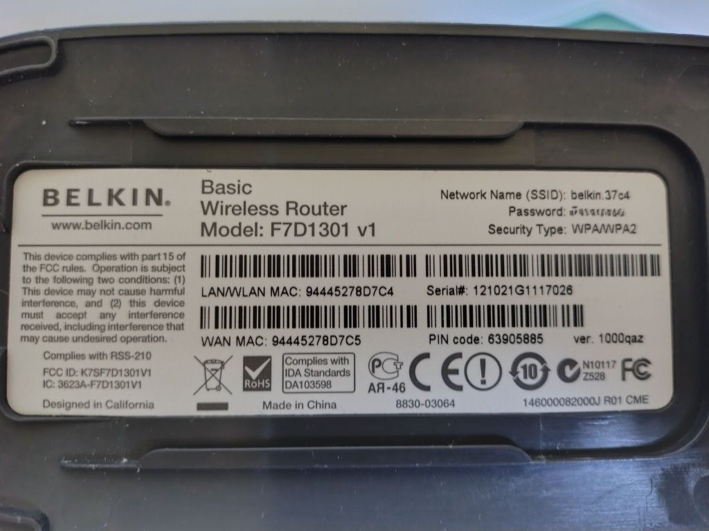 Router bezprzewodowy Belkin F7D1301 v1 802.11b/g/n 150Mbps
