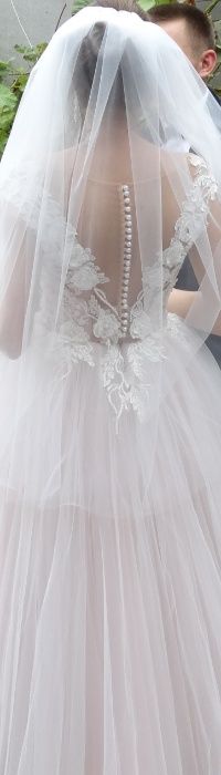 Свадебное платье Весільна сукня 3d-кружево (нежно розовое) А - силуэт