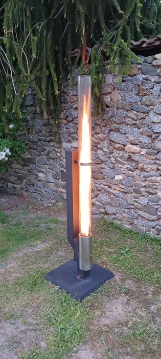 Lampa rakietowa ogrodowa na pellet, palenisko ogrodowe. MEGA EFEKT