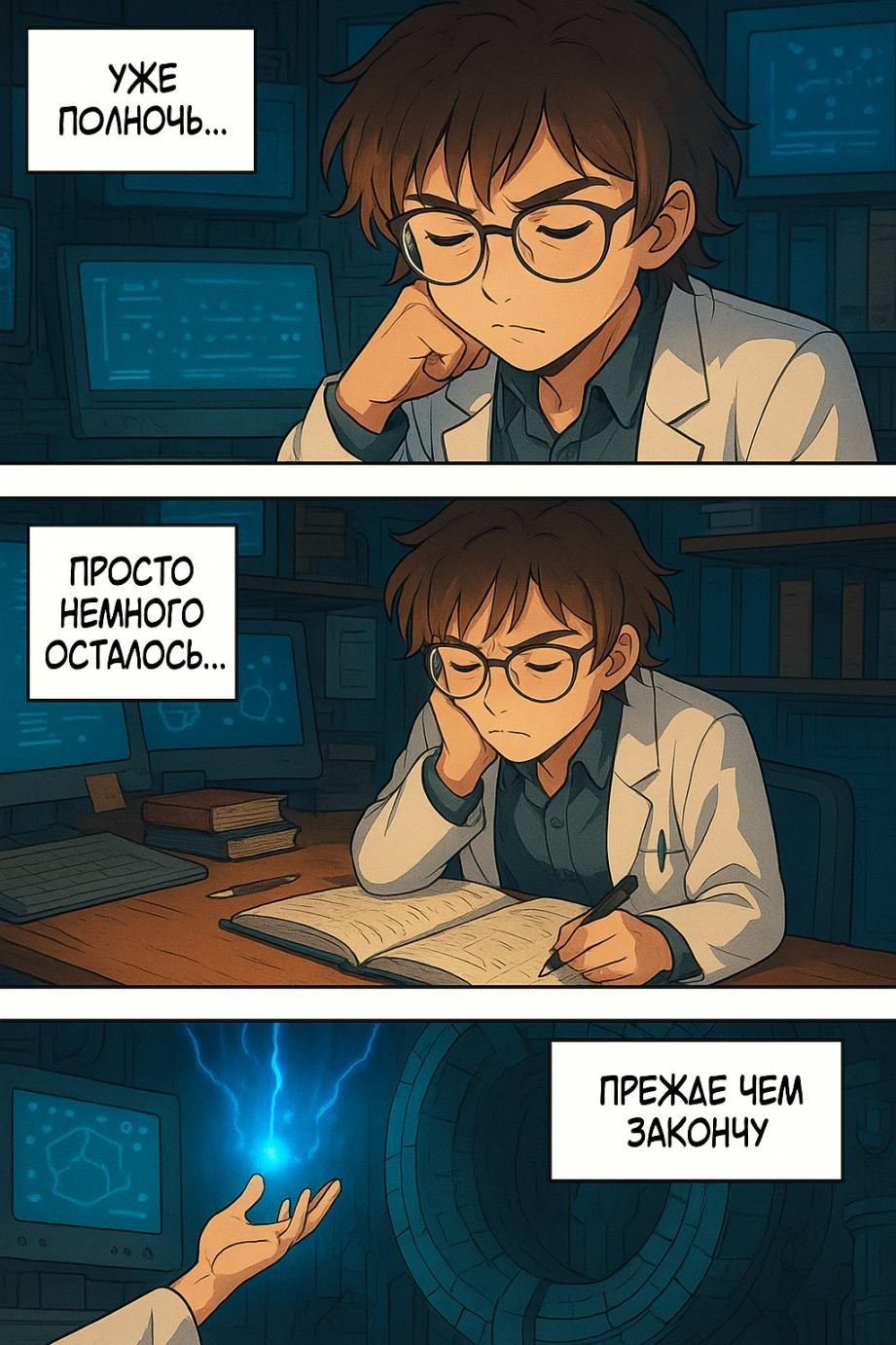 Комикс Игорь ученый аниме