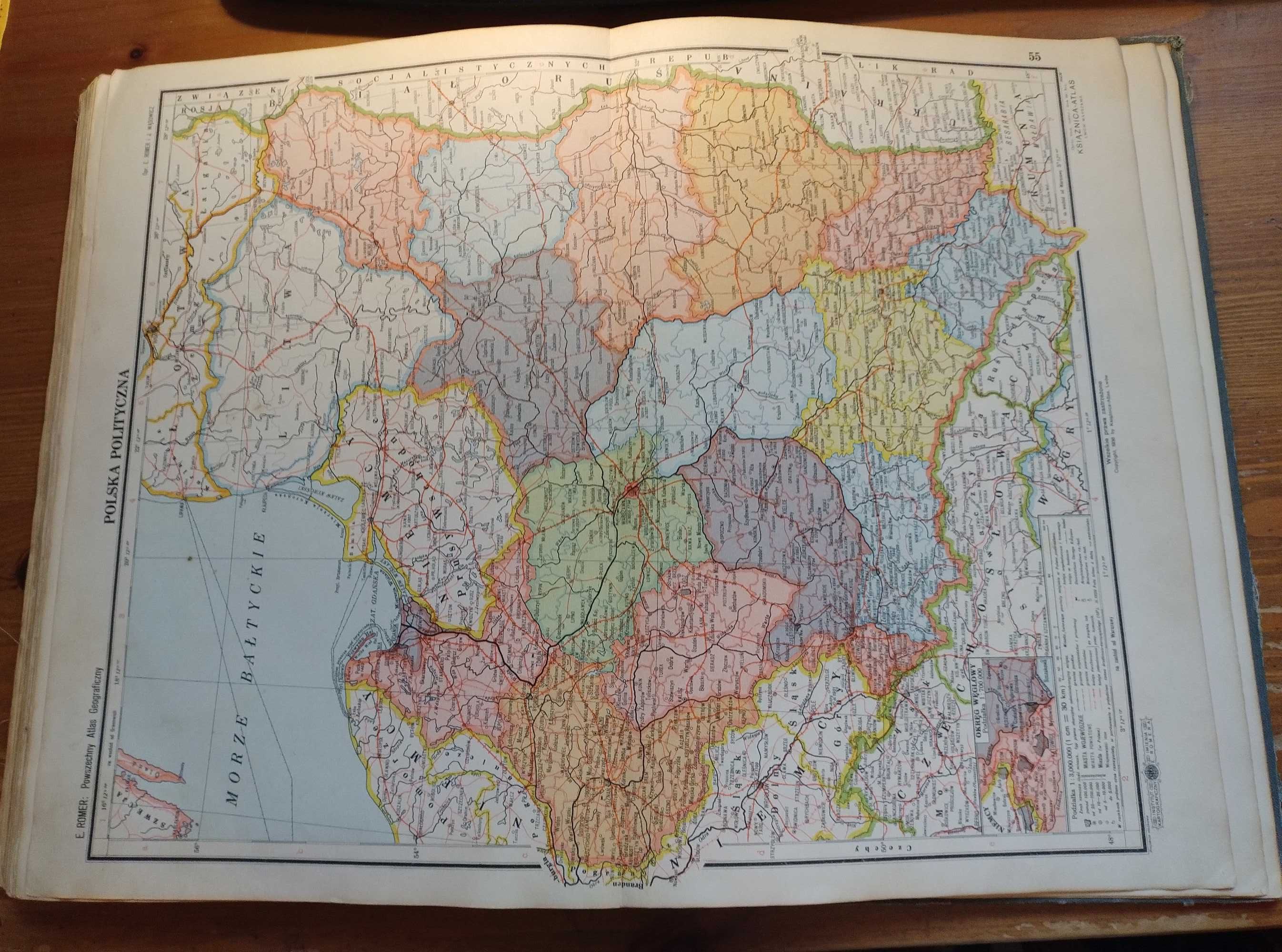 Eugenjusz Romer - Powszechny atlas geograficzny, 1934 rok, Książnica