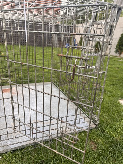 Solidna metalowa duża metalowa klatka kennel dla psa (107x71x81)