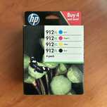 HP 912 XL (4-pak) 3YP34AE — nowe, oryginalne tusze