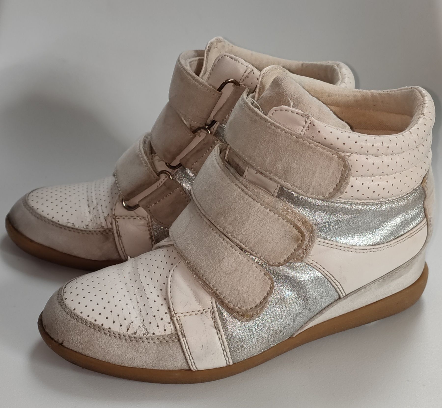 Zestaw 3 pary sneakersy botki damskie na koturnie rozm.38