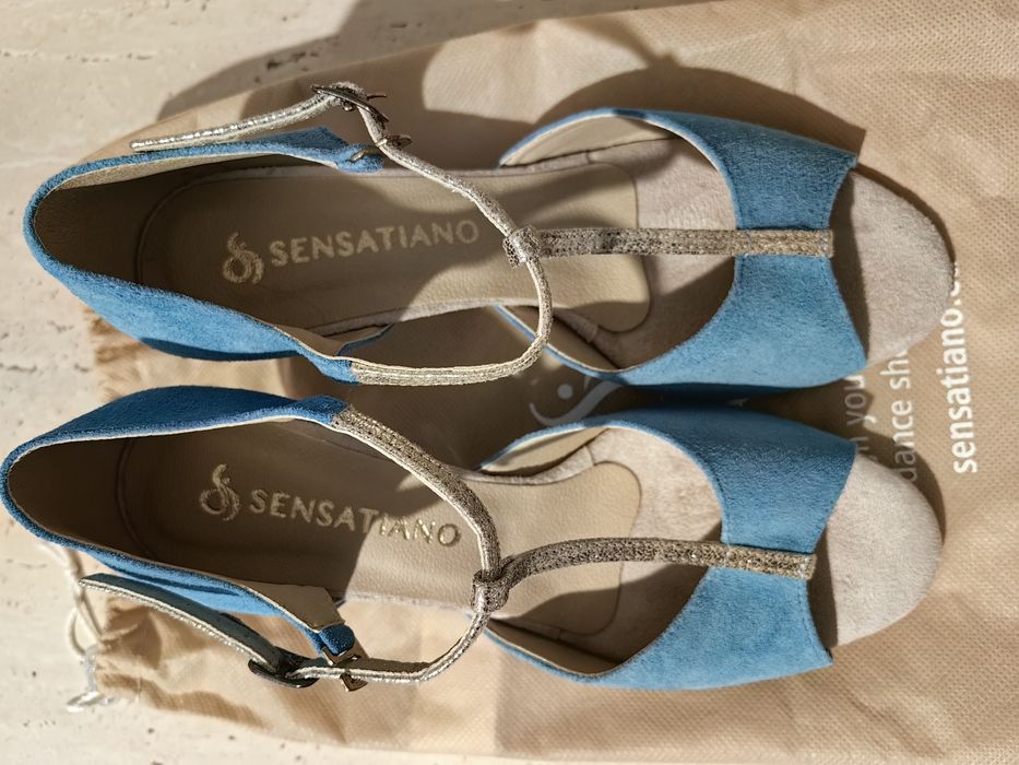 Buty do tańca Sensatiano 40 25,5cm niebieski złoty