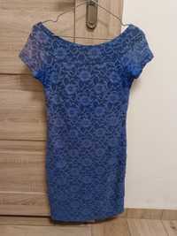 Niebieska koronkowa sukienka S/M