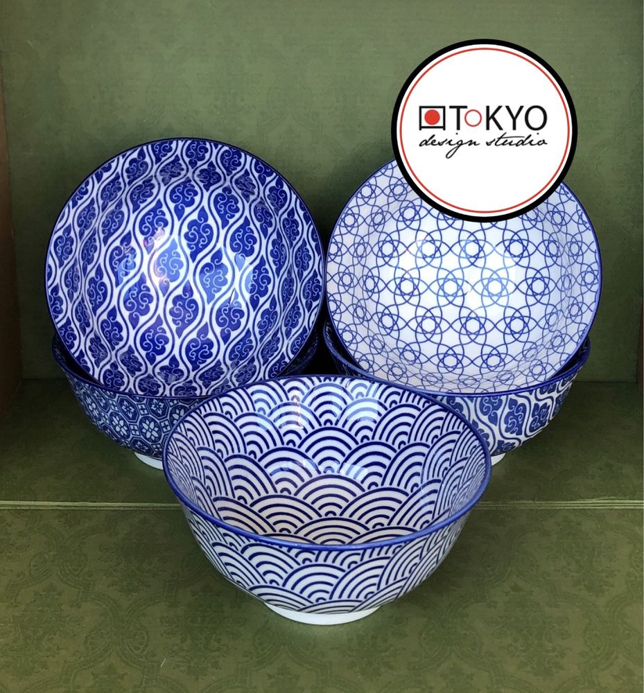 Miski Tokyo Design Studio Nippon Blue japonia ramen sushi 5 sztuk