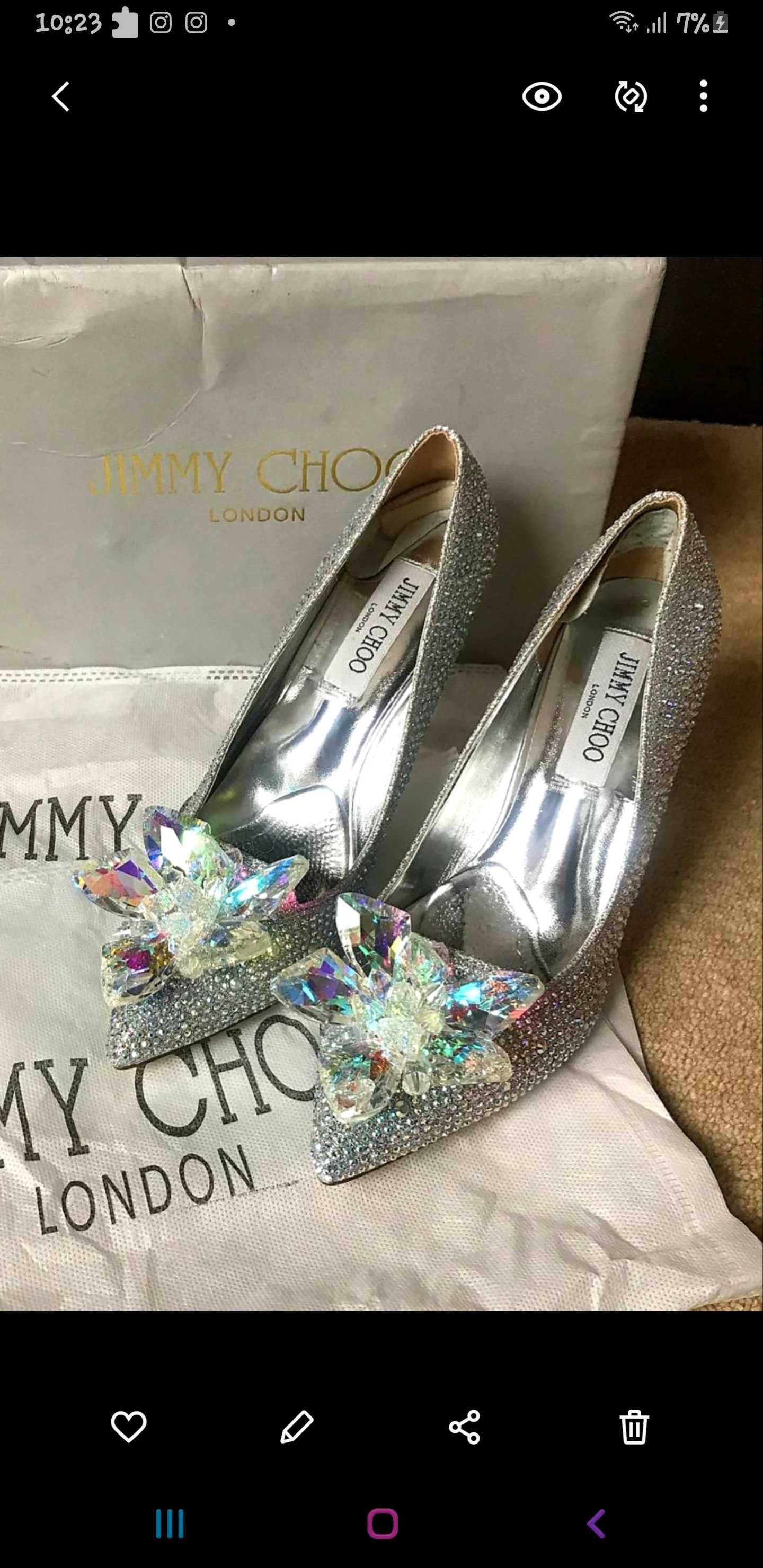 UNIKAT Buty szpilki swarovski r. 40 jimmy choo kopciuszek