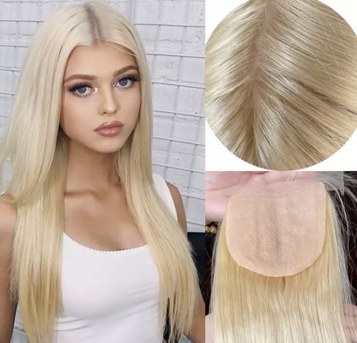 Toper tupet dopinka treska wig włosy naturalne blond brazylijskie