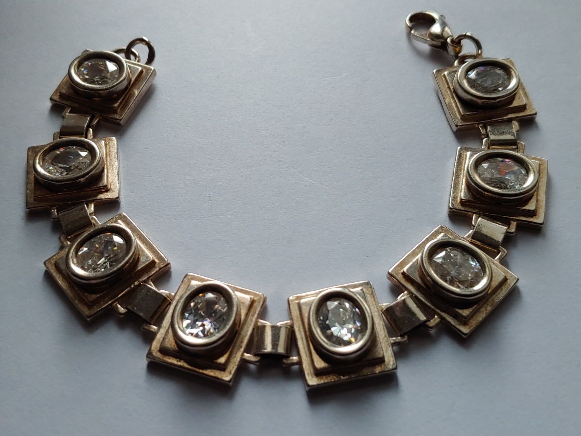Srebrna bransoletka kryształ srebro rękodzieło 925 bransoleta