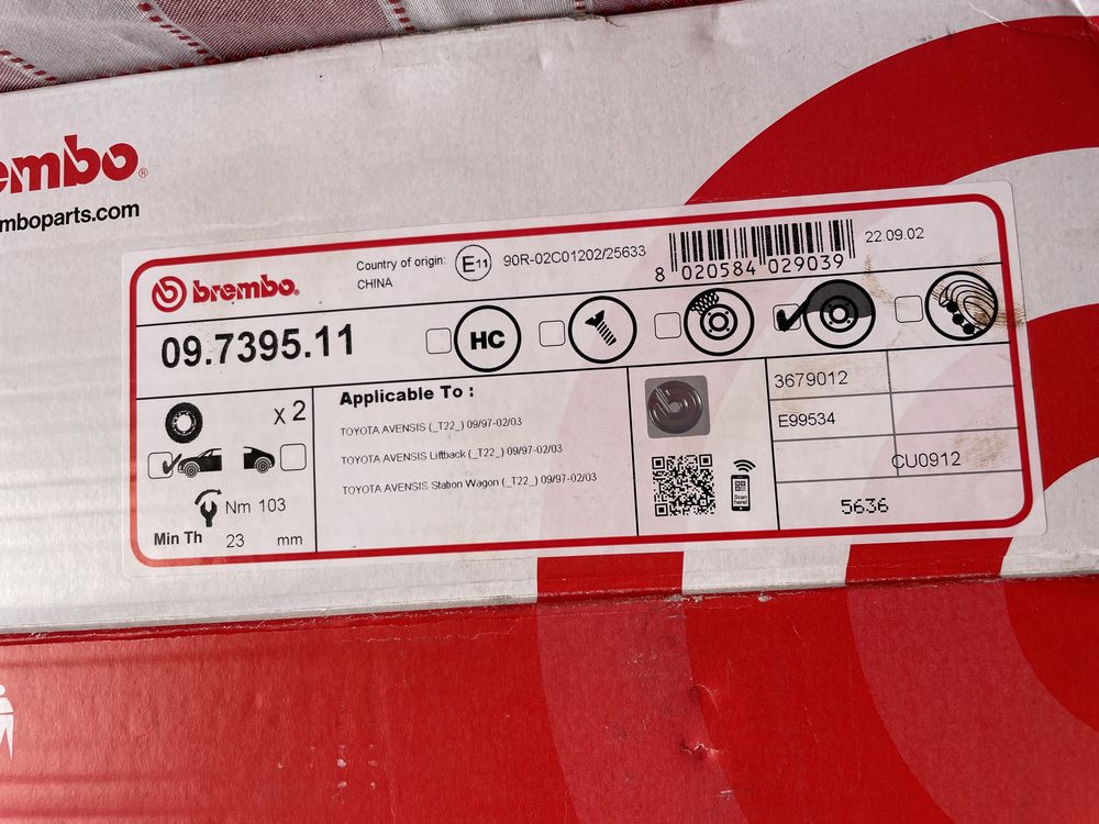 Discos brembo 260mm NOVOS