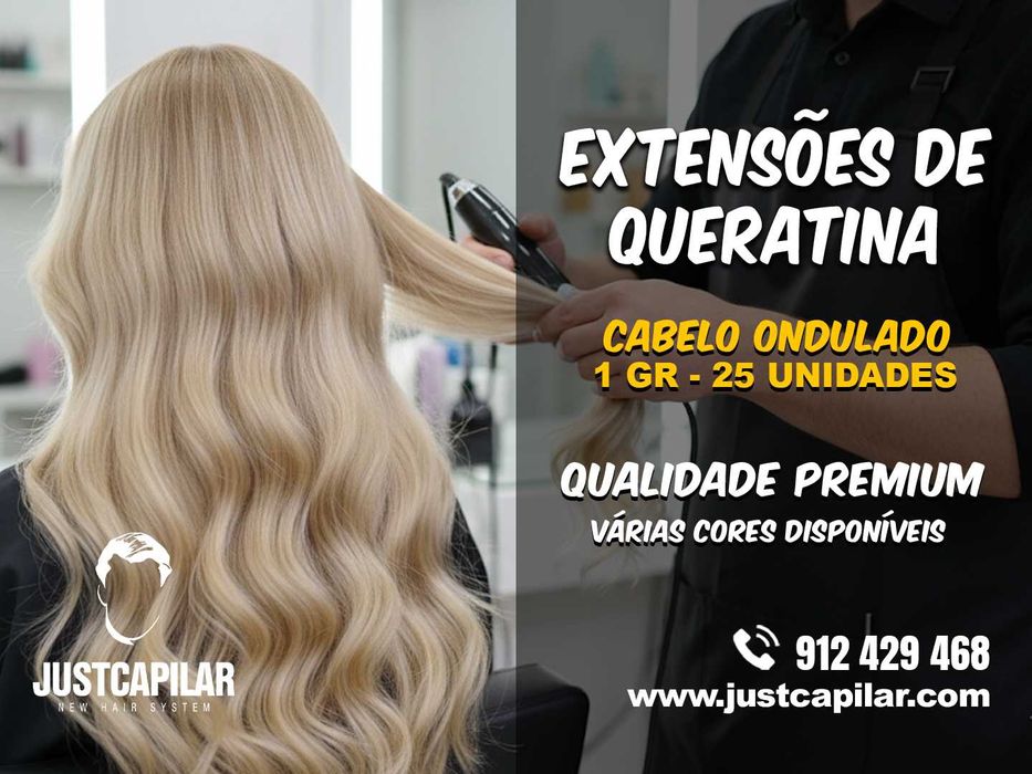 Extensões de Queratina Cabelo Ondulado - 1 gr- 25 Unidades - PREMIUM