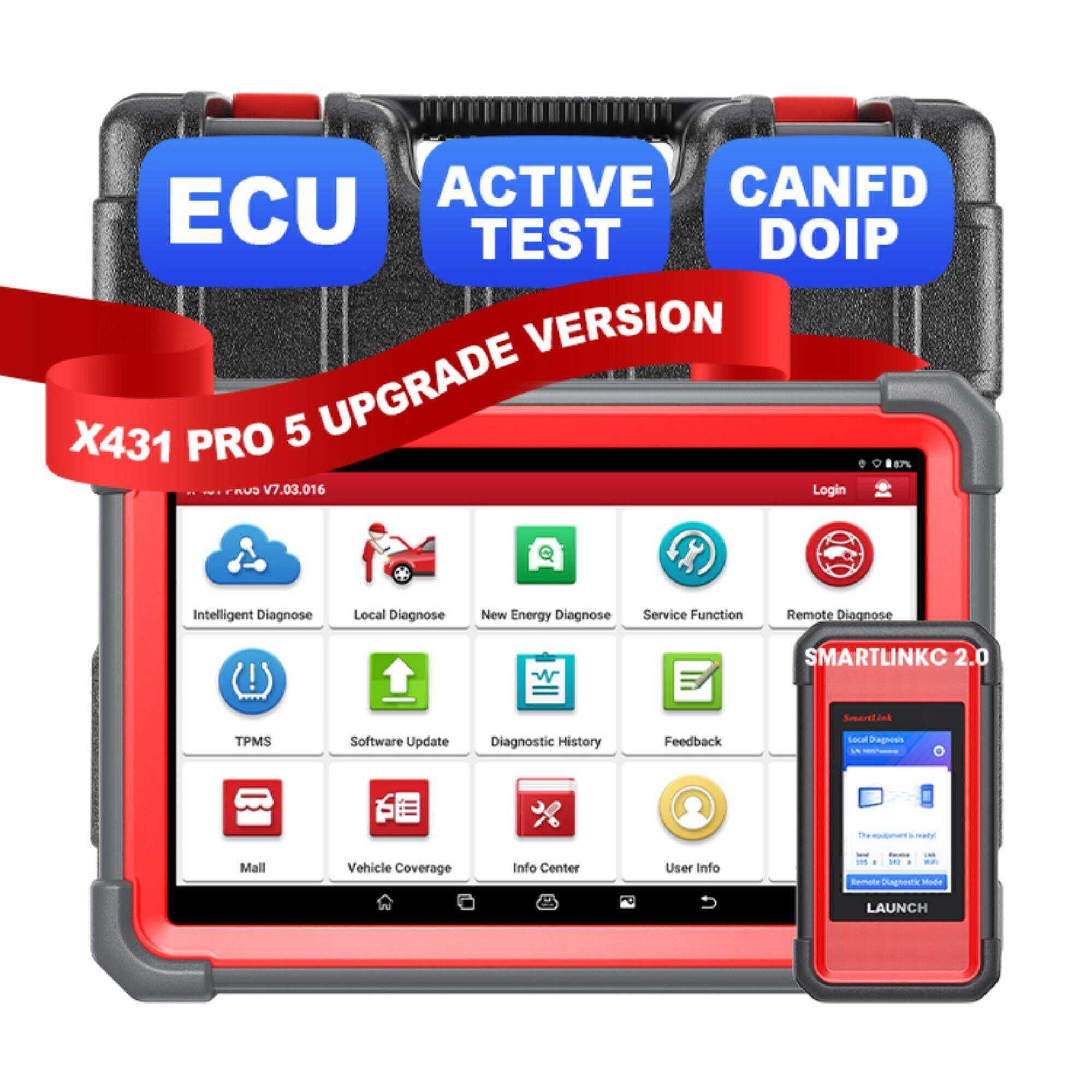 Máq. Diag. Auto Launch X431 PRO 5 - Nova verção Smartlink 2.0 VCI