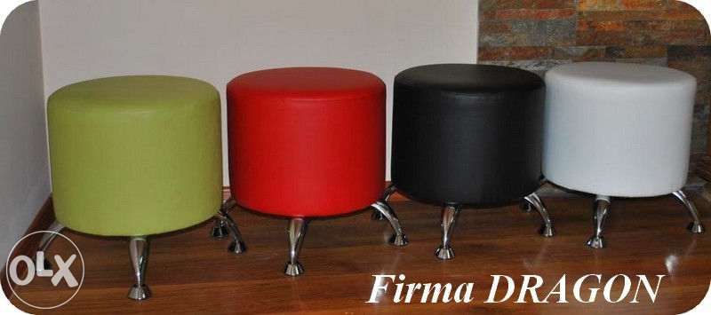 Pufy-Pufa OKRĄGŁA 40' lub 30' na nózkach chromowanych