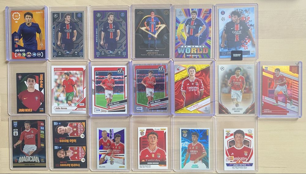 João Neves Cromos e Cartas Rookies, Numeradas, SLB Benfica, Psg