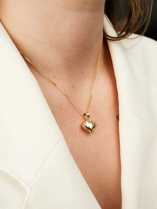 Złota zawieszka duże serce 585, wisiorek złoty serce, zawieszka złoto