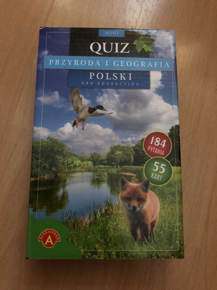 Gra planszowa mini Quiz Przyroda i Geografia Polski, kompletna,