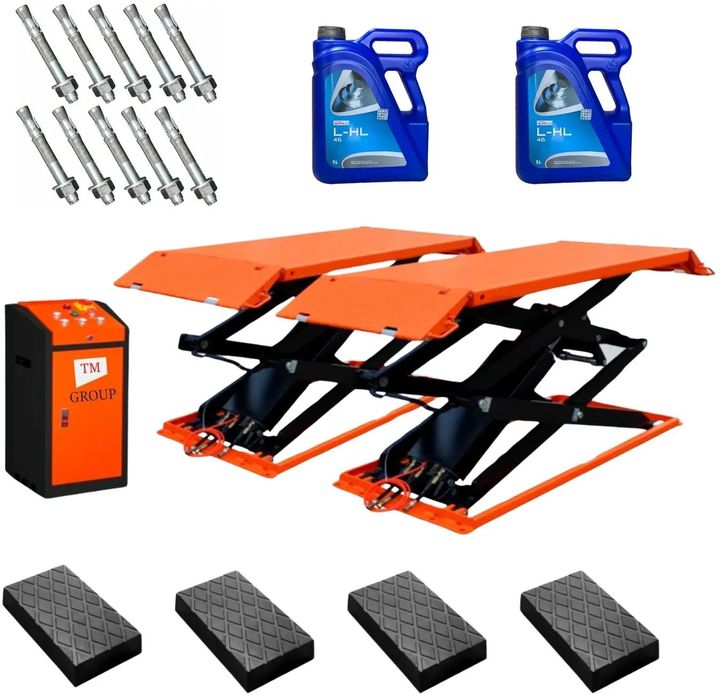 Podnośnik nożycowy 3t naposadzkowy warsztatowy wysokiego unoszenia TM-Group