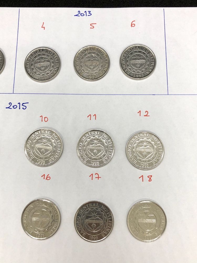 Moedas 1 Piso (Filipinas) 2011/2012/2013/2015