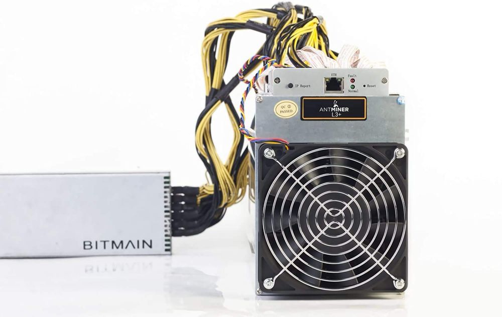 Antminer L3+ e fonte de alimentacao