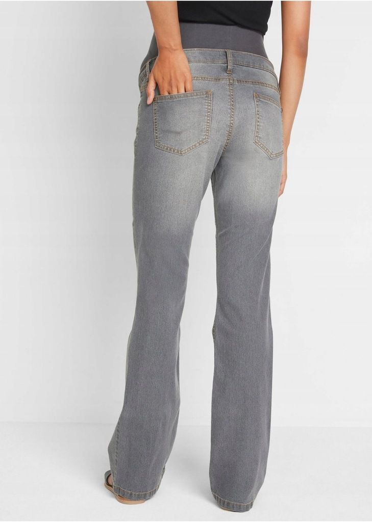 Bonprix ciążowe jeansowe spodnie bootcut kieszenie 38