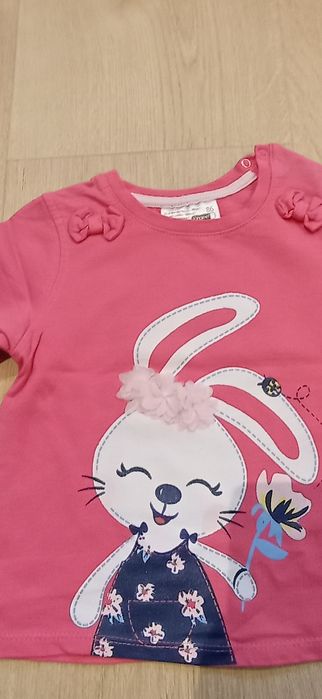 Bluzka z króliczkiem 2 szt rozmiar 80 cm