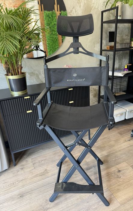 Krzesto do Makijazu Sktadane Aluminiowe Zagłówek Kosmetyczne