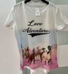 Dwia dziewczęce t shirty z koniami 134/140 C&A