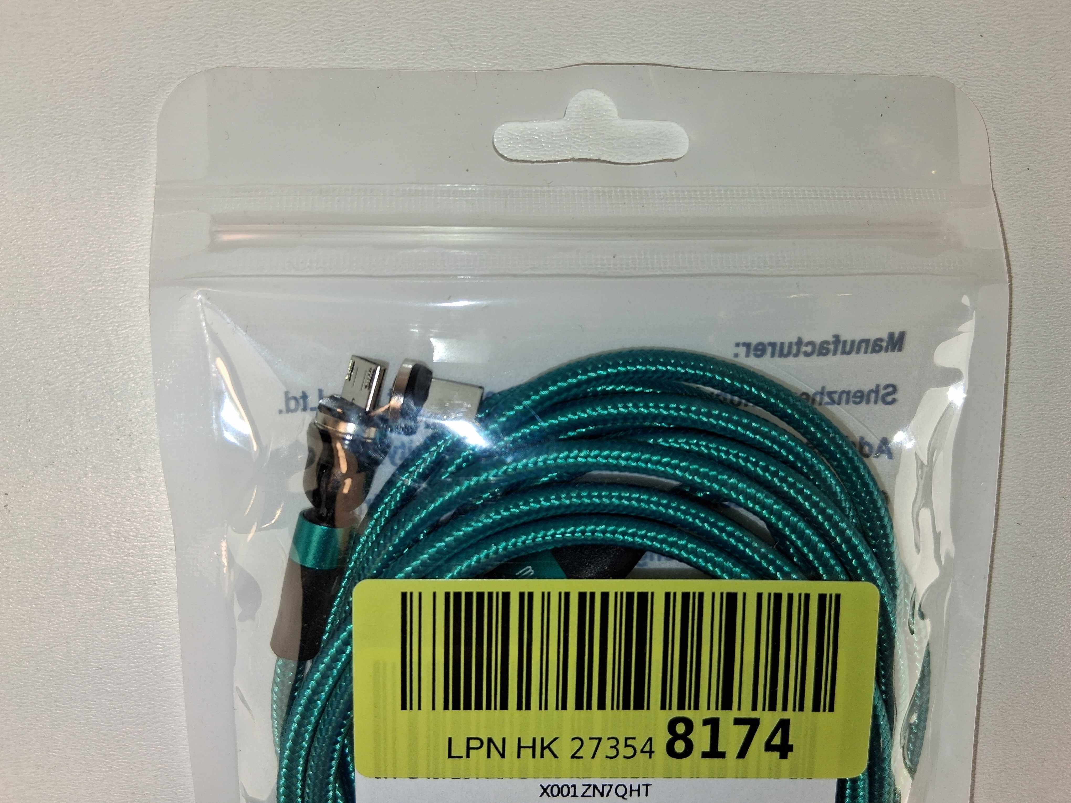 E060 Magnetyczny Kabel USB C PD 60W do Smartfonów Tabletów Turkusowy