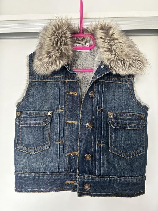 Dziewczęca kamizelka z futerkiem 146