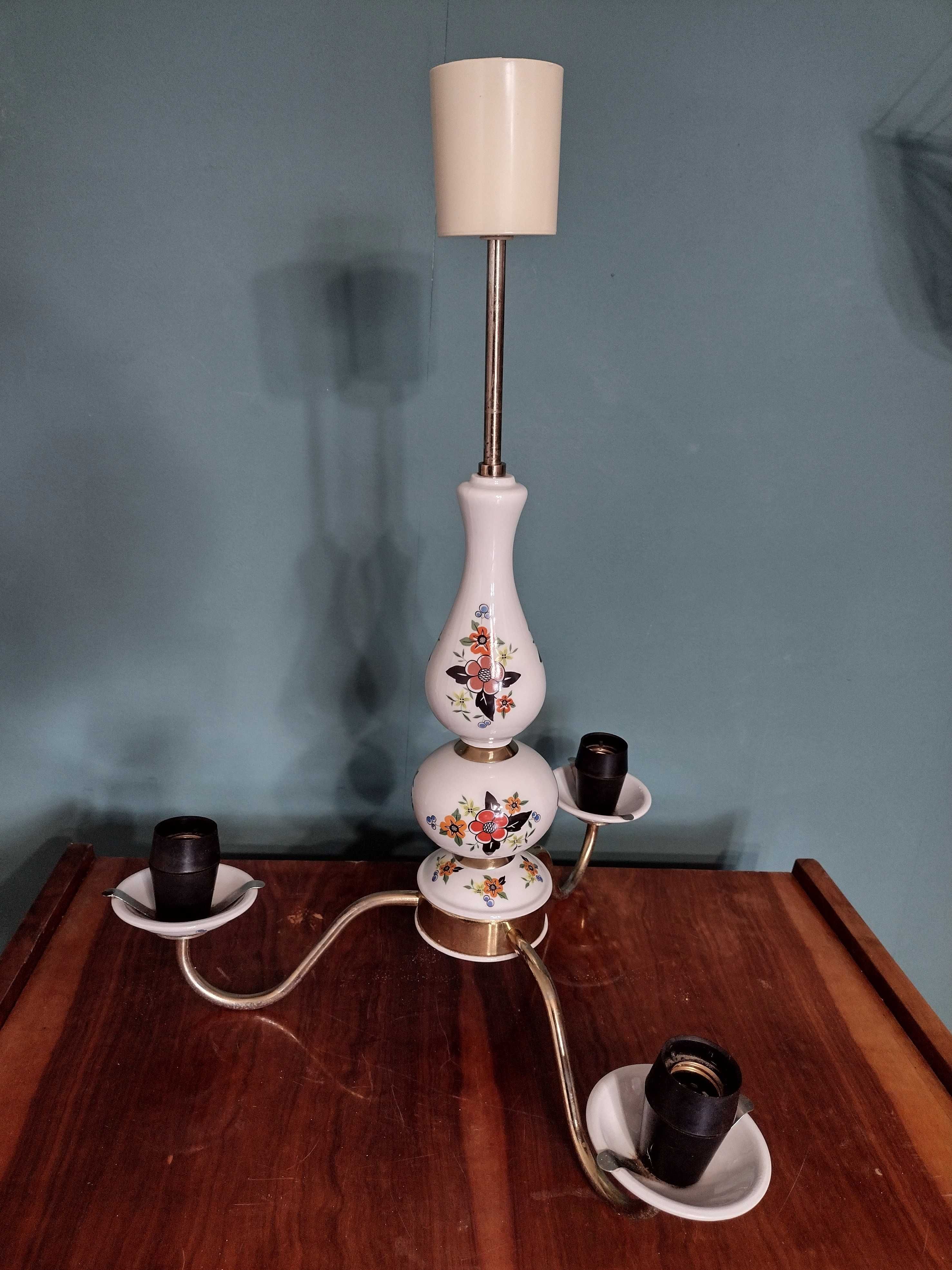 Retro żyrandol  - ceramiczne elementy.