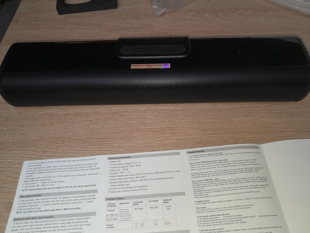 Soundbar s20  głośnik wireless speakers bluetooth pilot