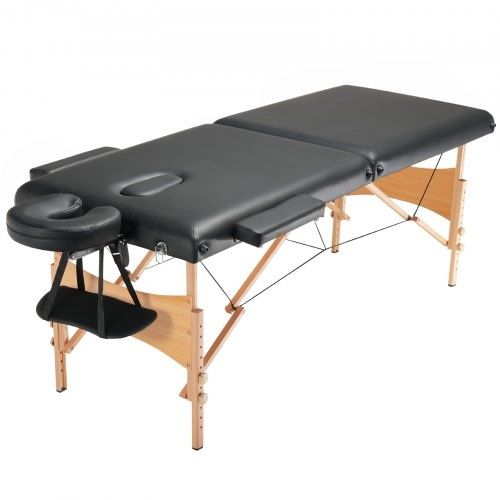 1130 - Cama massagem fisioterapia portátil em madeira