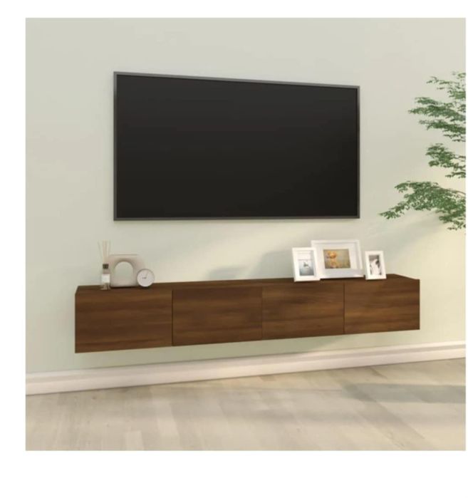 Szafki ścienne TV 2 szt, brązowy dąb 100x30x30 cm