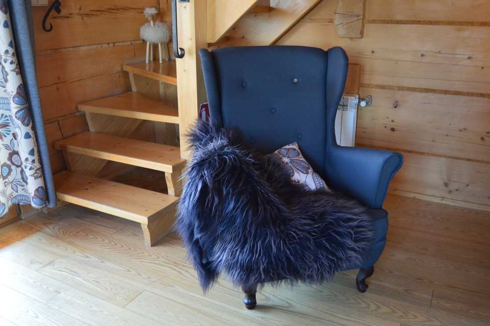 Skóra Owcza Grafitowa Długi Kręcony Włos PRODUCENT