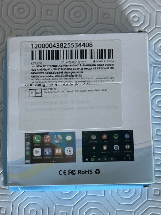 Oportunidade! Adaptador 2 em 1 Wireless CarPlay/Android Auto