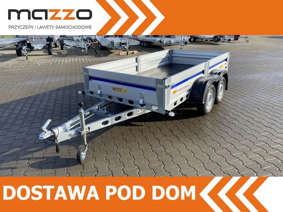 Wiola DOSTAWA Przyczepka KRAKUS+ wym. 252x132x38 Przyczepa dwuosiowa SPAWANA niehamowana SOLIDNA kat.B!  DMC 750kg! Profesjonalna przyczepa Wiola! SPAWANA RAMA!