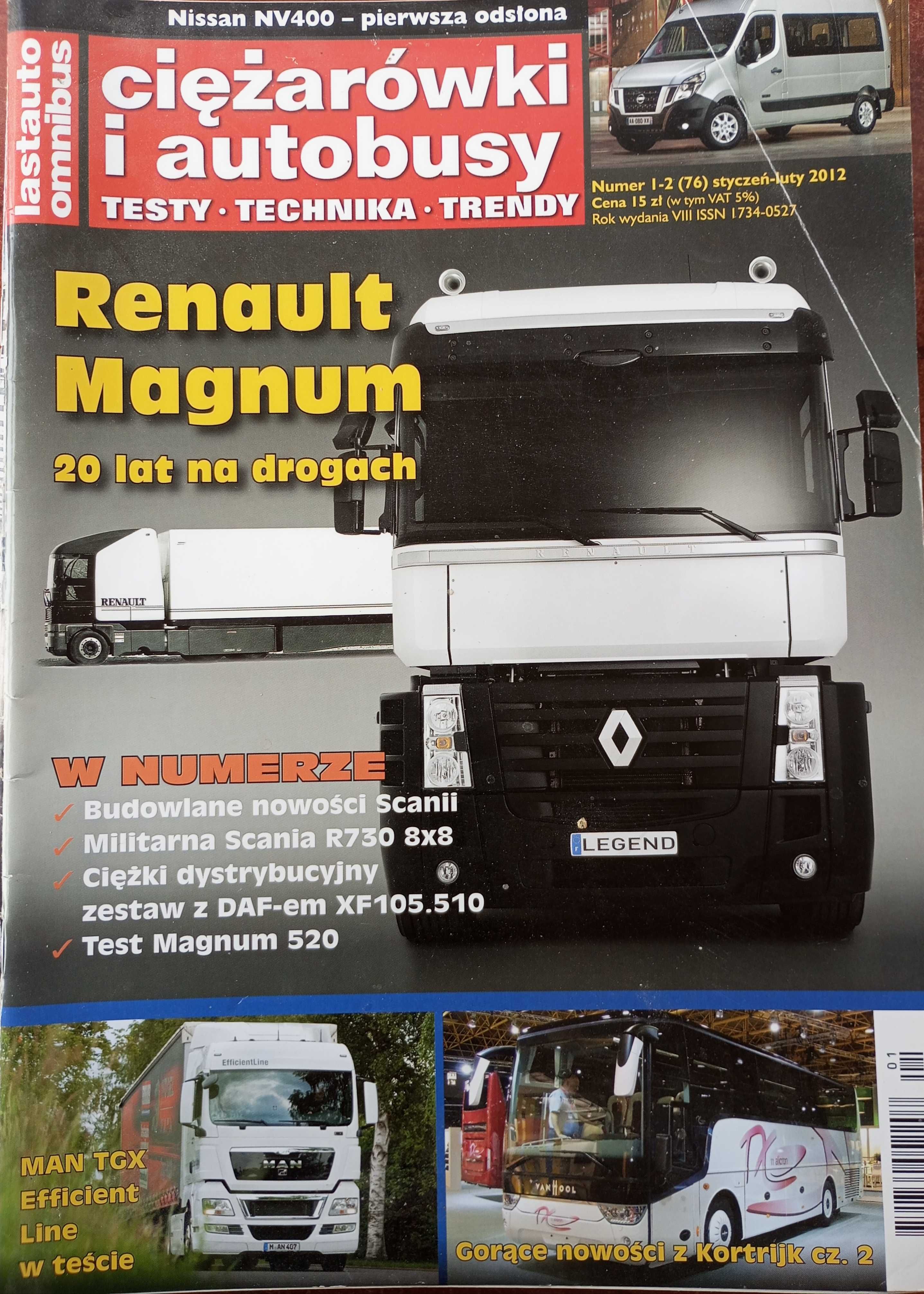 Ciężarówki i autobusy. 2012 r. 8 numerów -7 sztuk.