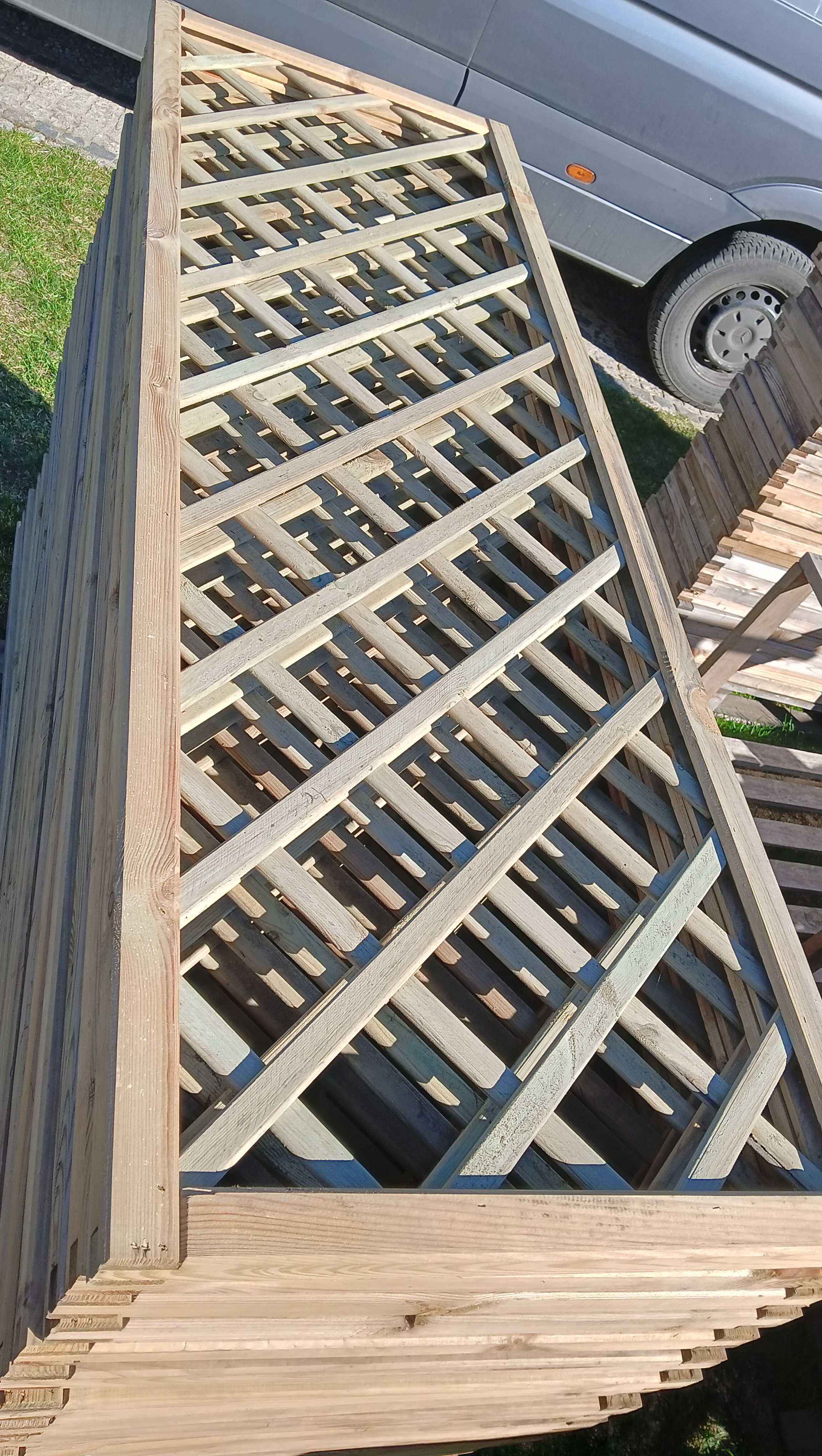 Panel ogrodzeniowy 180x180 cm Płot drewniany 180x60 PERGOLA do WIATY