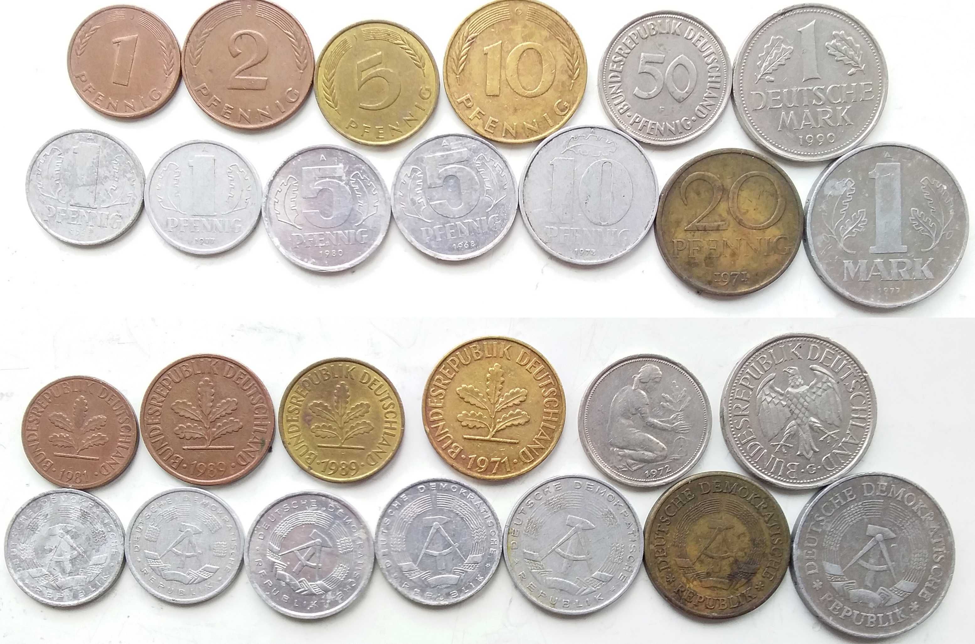 Наборы монет Болгарии Германии Британии Норвегии Дании Фин Чехии Итали