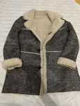 Kożuch jacket zara szary grey marmur rozmiar XL korzuch futro Zara