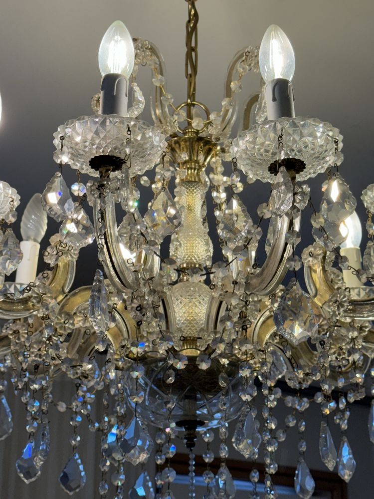 Candeeiro cristal 10 braços