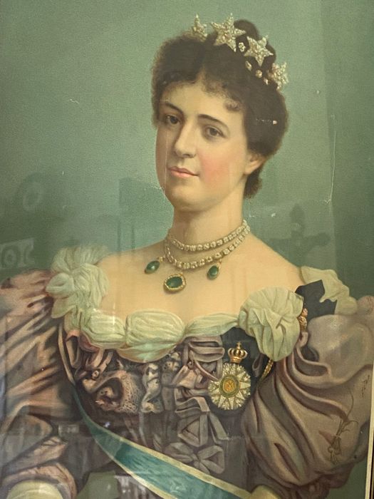 Quadro com  rainha D Amélia