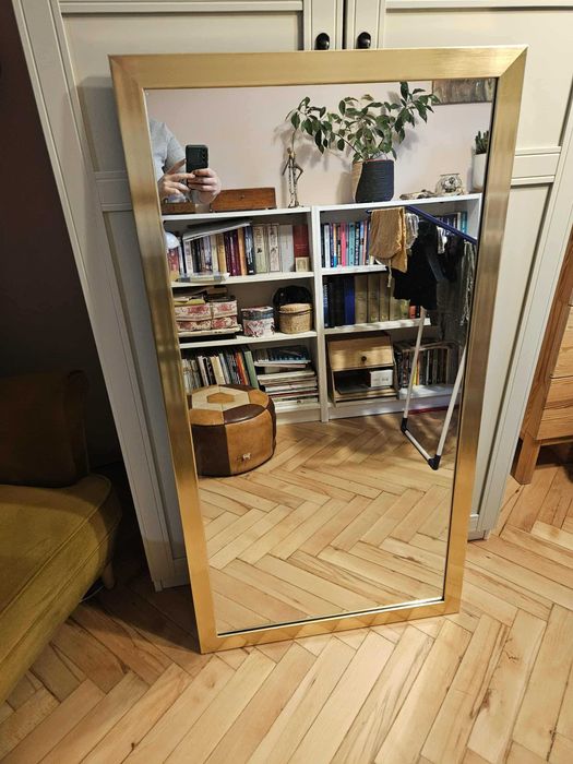 Lustro złote prostokątne