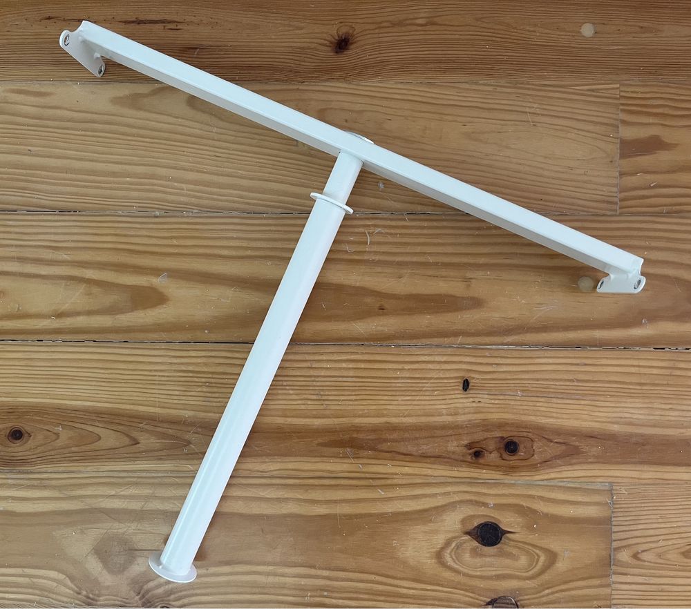 Varão extensível e frontal IKEA aço branco para roupeiro 50 cm