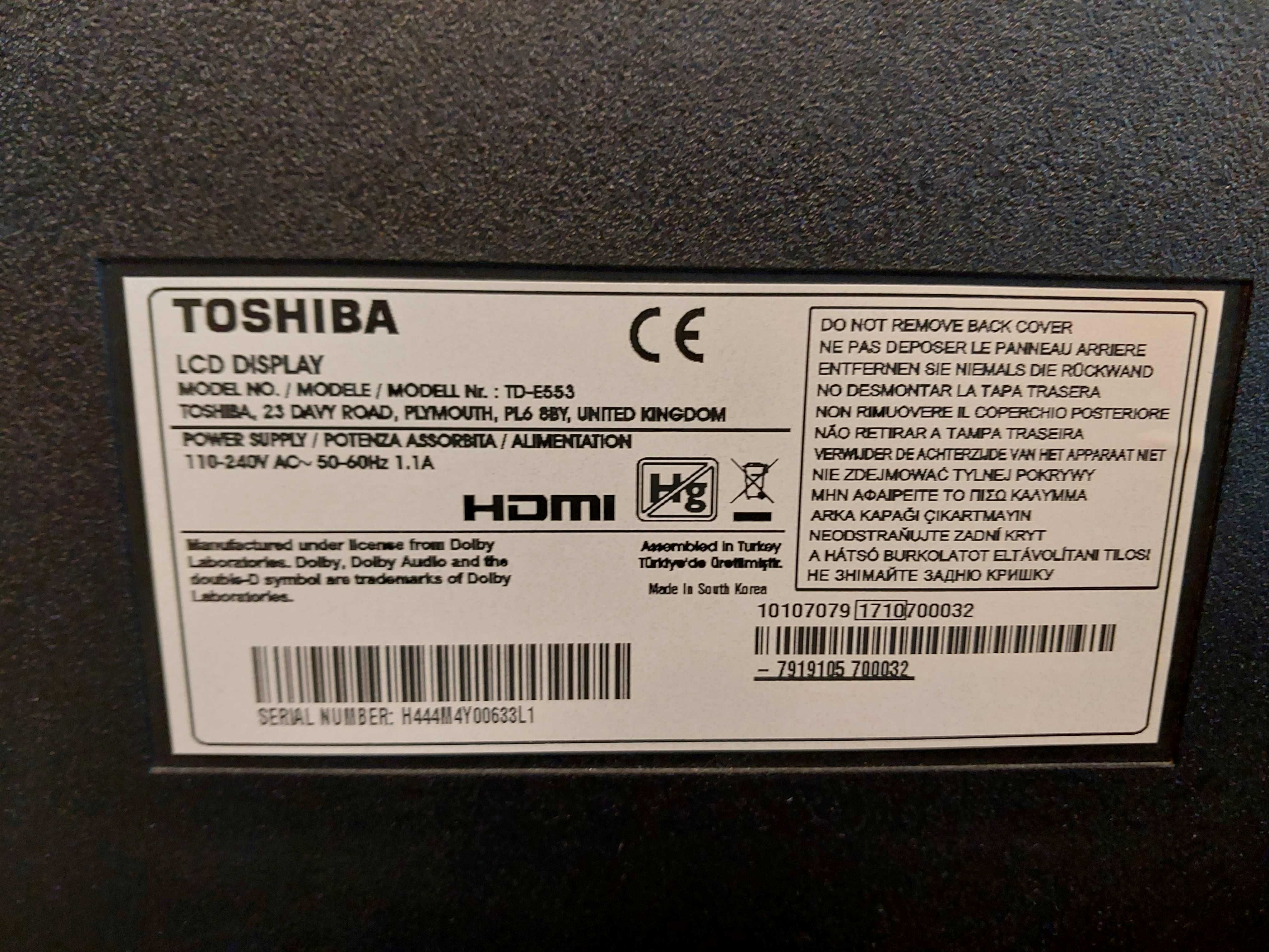 Monitor Toshiba TD-E433, 43''