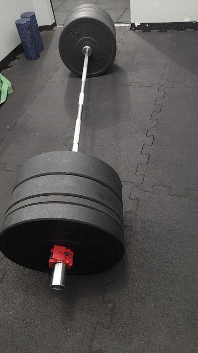 Zestaw bumpery 100 kg + gryf olimpijski 220 cm 20 kg + zaciski NOWE