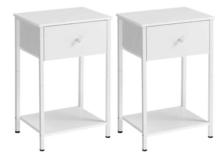 Stolik nocny 2x  biały, szafka z szuflada, wyprzedaż zestaw 2 szafek N
