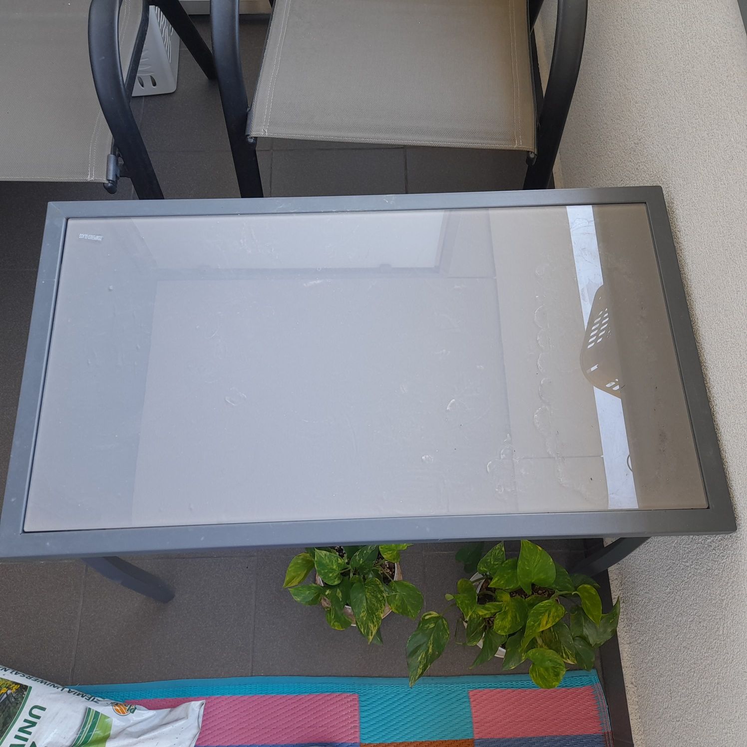 Stolik ogrodowy balkonowy 45x80 CINO metalowy antracytowy