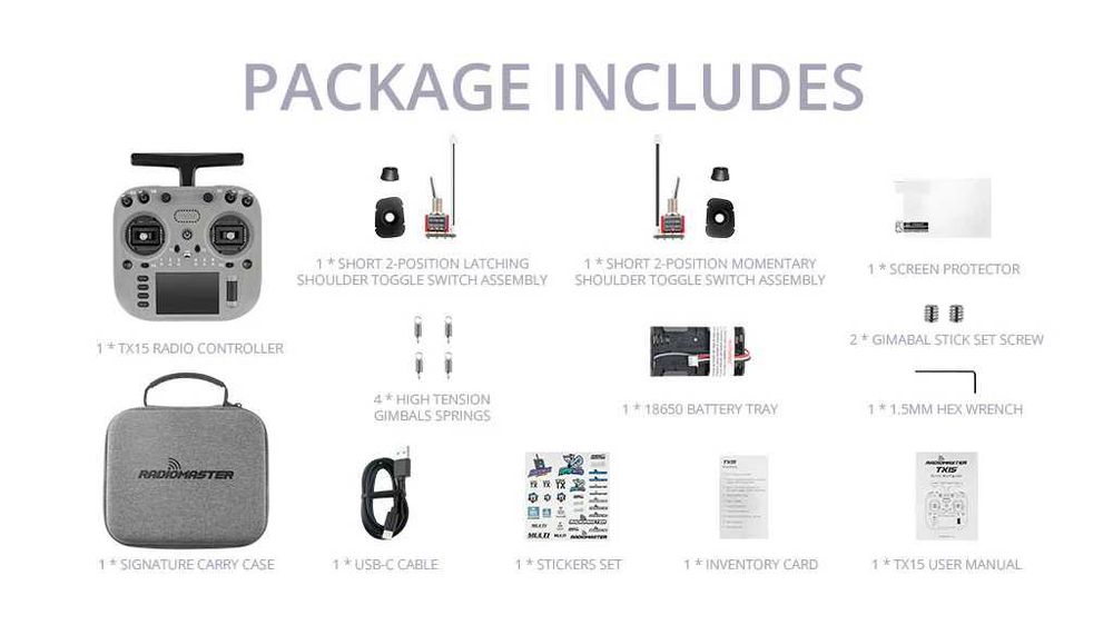 FPV Пульт RadioMaster TX15 ELRS M2 915 МГц / 2.4 ГГц dbr4